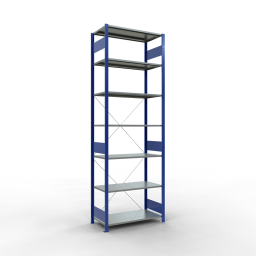 Stecksystem Grundregal MULTIplus150 mit Kreuzstrebe