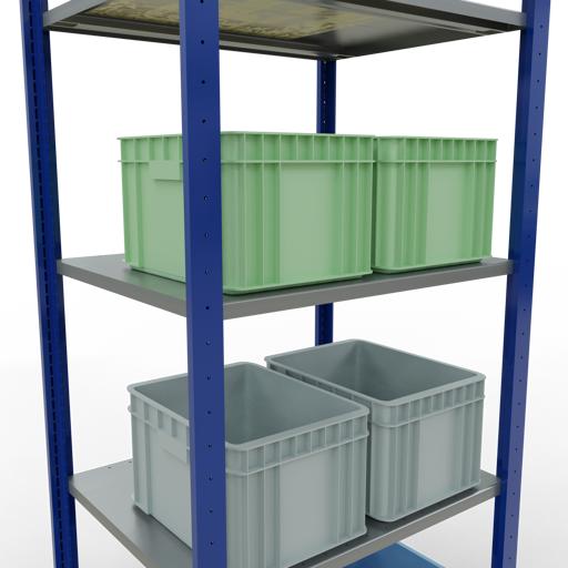 Immagine prodotto Schulte Lagertechnik Sistema di scaffalature di base senza viti MULTIplus150 con ripiani di lunghezza