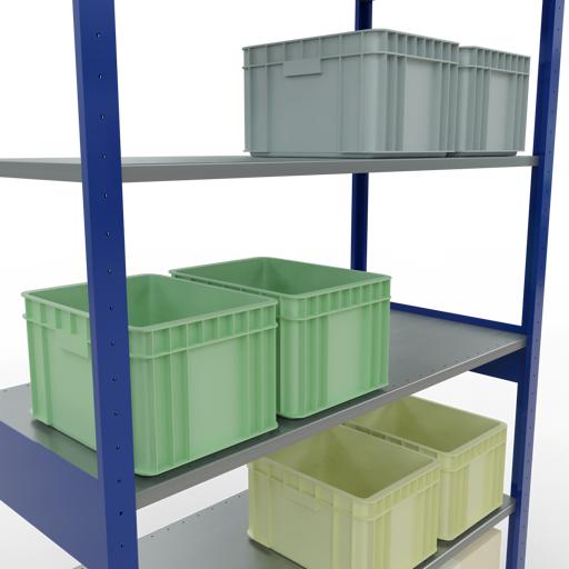 Immagine prodotto Schulte Lagertechnik Sistema di scaffalature di base senza viti MULTIplus150 con ripiani di lunghezza