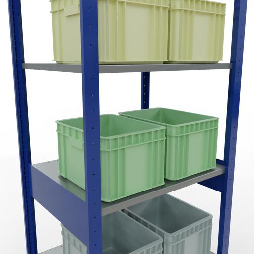 Immagine prodotto Schulte Lagertechnik Sistema di scaffalature di base senza viti MULTIplus150 con ripiani di lunghezza