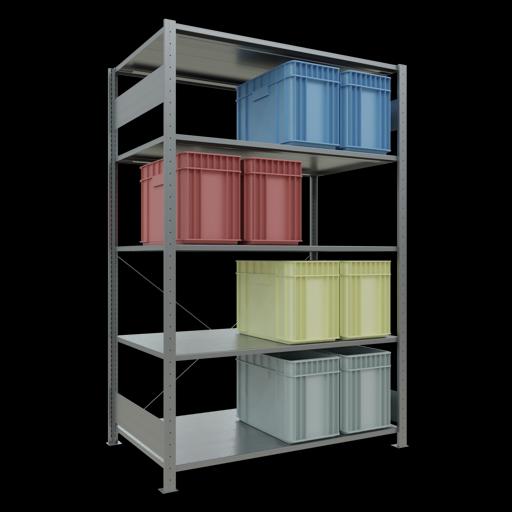 Actual product image Schulte Lagertechnik MULTIplus150 boltless basic shelving system with cross brace