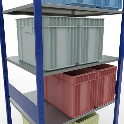 Immagine prodotto Schulte Lagertechnik Sistema di scaffalature di base senza viti MULTIplus150 con ripiani di lunghezza
