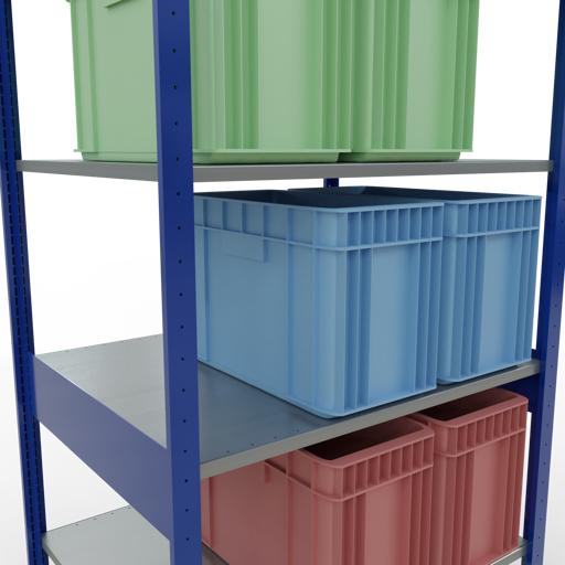 Immagine prodotto Schulte Lagertechnik Sistema di scaffalature di base senza viti MULTIplus150 con ripiani di lunghezza