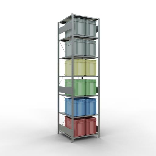 Produktbild Schulte Lagertechnik Stecksystem Grundregal MULTIplus150 mit Kreuzstrebe