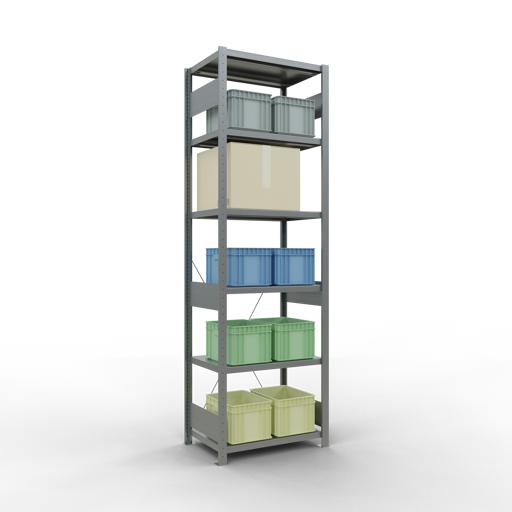Actual product image Schulte Lagertechnik MULTIplus250 boltless basic shelving system with cross brace