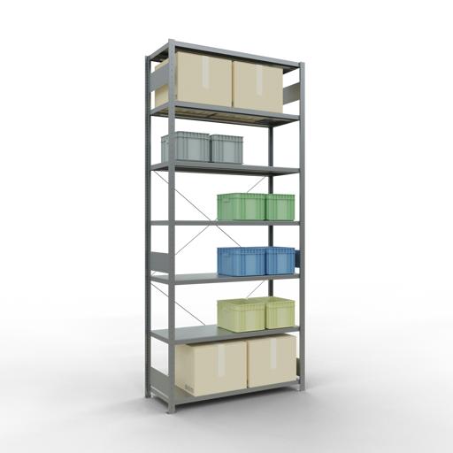 Actual product image Schulte Lagertechnik MULTIplus250 boltless basic shelving system with cross brace