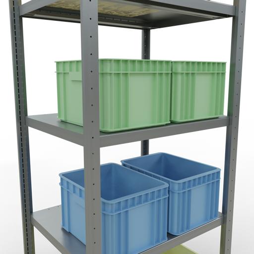 Actual product image Schulte Lagertechnik MULTIplus250 basic racking system with length ledgers