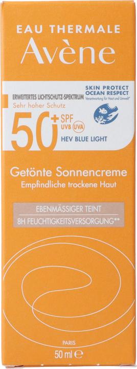 Actual product image Avène Sunscreen tinted SPF50+ cream (Sun cream face, SPF 50, 50 ml, 68 g)