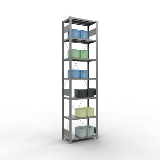 Actual product image Schulte Lagertechnik MULTIplus250 boltless basic shelving system with cross brace