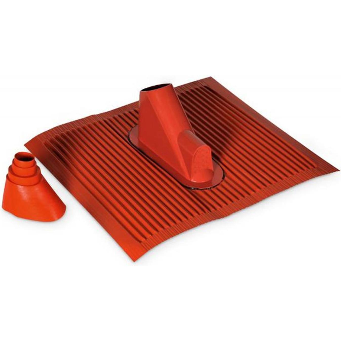 TechniSat Alu Dachziegel-Set, ziegelrot mit Gummitülle (Ersatzteil), TV Zubehör, Rot