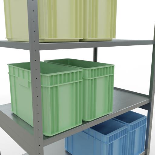 Actual product image Schulte Lagertechnik MULTIplus250 boltless basic shelving system with length ledgers