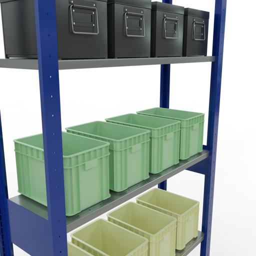 Actual product image Schulte Lagertechnik MULTIplus85 boltless basic shelving system with length ledgers
