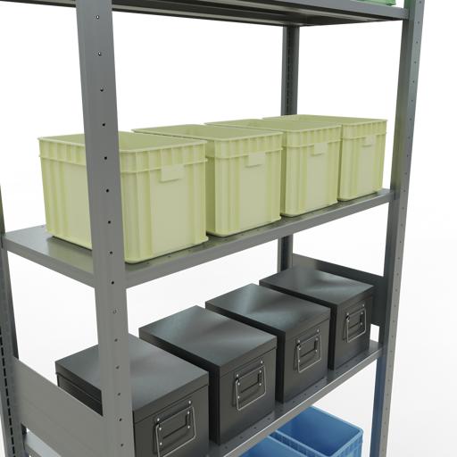 Actual product image Schulte Lagertechnik MULTIplus85 boltless basic shelving system with length ledgers