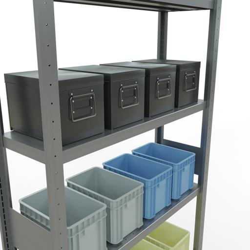 Actual product image Schulte Lagertechnik MULTIplus330 boltless basic shelving system with length ledgers