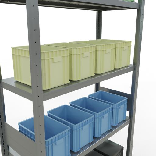 Actual product image Schulte Lagertechnik MULTIplus330 boltless basic shelving system with length ledgers