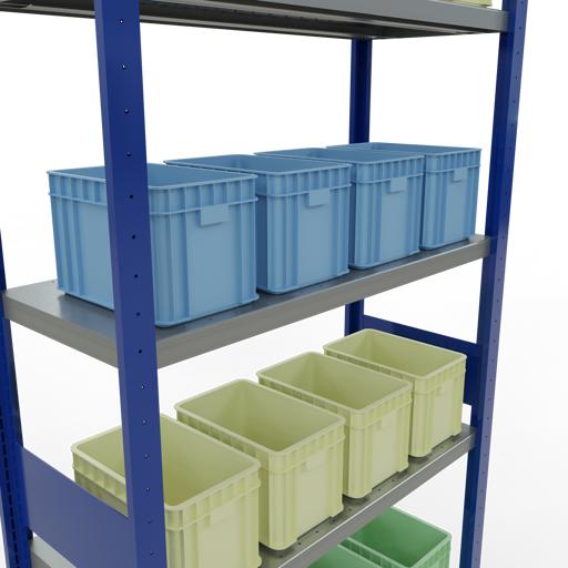 Produktbild Schulte Lagertechnik Stecksystem Grundregal MULTIplus330 mit Längenriegel