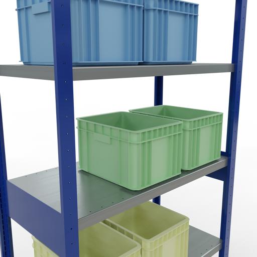 Actual product image Schulte Lagertechnik MULTIplus330 boltless basic shelving system with length ledgers