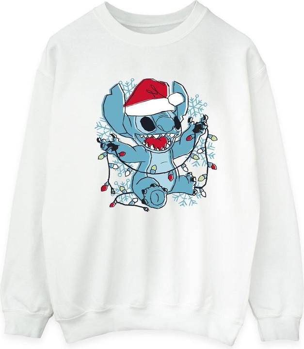 Actual product image Disney Mens Lilo And Stitch Christmas Lights Sketch Sweatshirt (3XL)