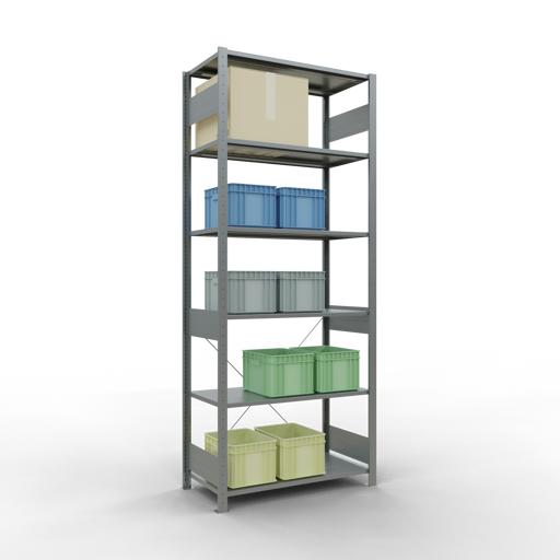 Actual product image Schulte Lagertechnik MULTIplus85 boltless basic shelving system with cross brace