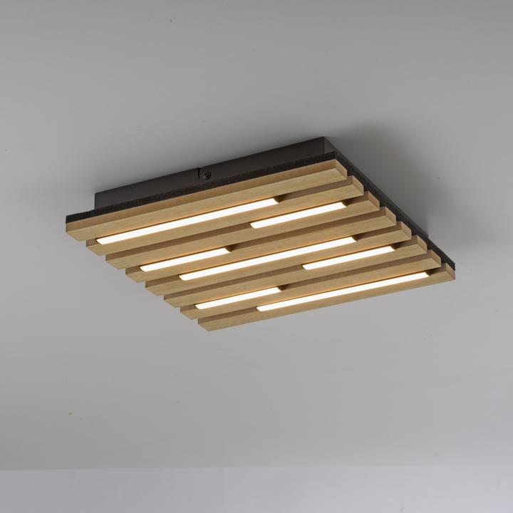 Produktbild Just Light LED Deckenlampe AKUSTIK Holz Akustikpanel mit Echtholzfurnier Eiche (1450 lm)