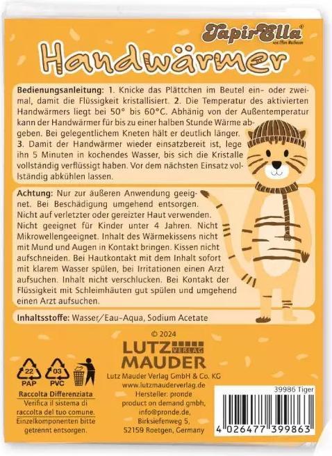 Image du produit Lutz Mauder TapirElla 39986 Chauffe-mains, Tigre