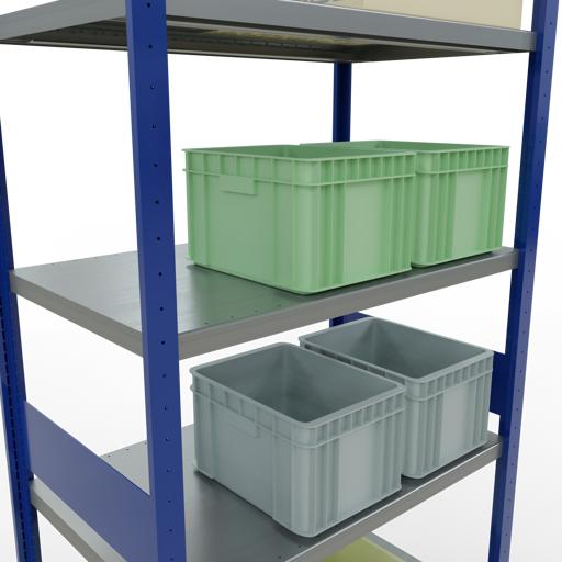 Actual product image Schulte Lagertechnik MULTIplus330 boltless basic shelving system with length ledgers