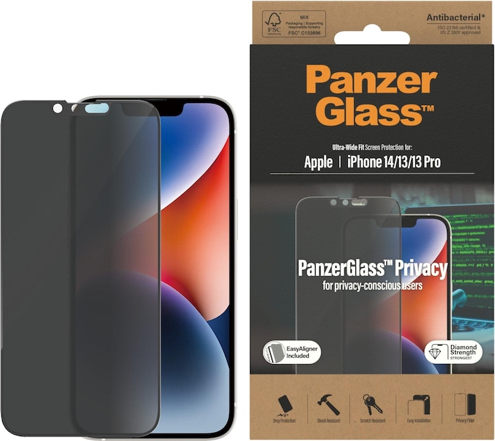 Actual product image PanzerGlass Ultra-Wide Fit Privacy (1 Piece, Apple iPhone 13)