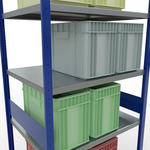 Immagine prodotto Schulte Lagertechnik MULTIplus330 sistema di scaffalature di base senza bulloni con ripiani di lunghezza