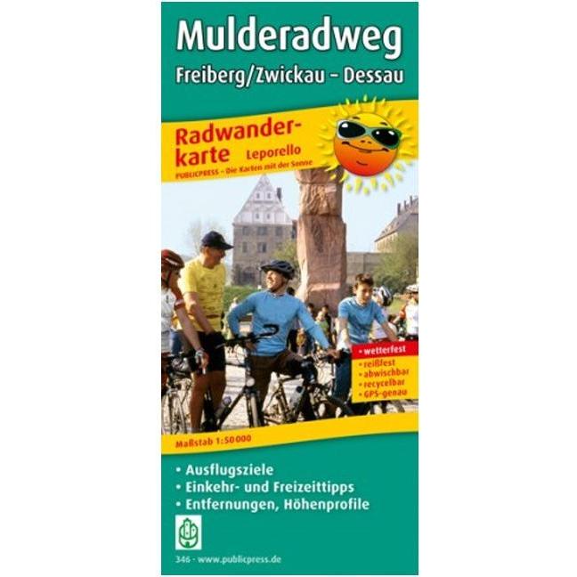 Radwanderkarte Mulderadweg, Landkarte