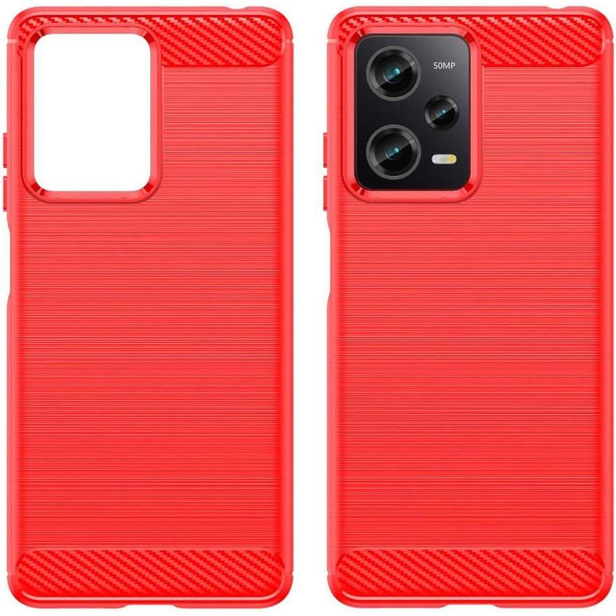 Thumbnail - Cover-Discount Xiaomi Poco X5 Pro - Metall Carbon Look Hülle rot (Xiaomi Poco X5 Pro, Xiaomi Redmi Note 12 Pro 5G), Smar...