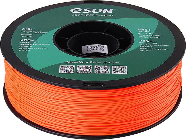 Produktbild eSUN ABS+ 1,75mm Orange 1kg 3D Filament (ABS, 1.75 mm, 1000 g, Orange)