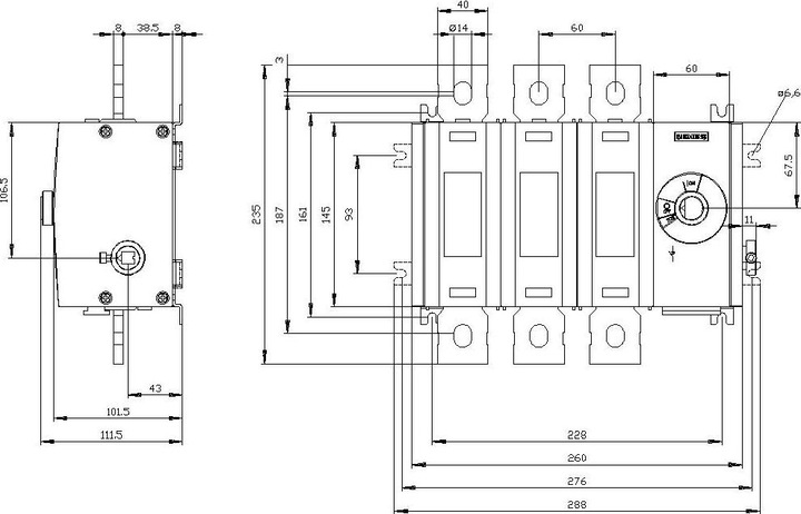 Immagine prodotto Siemens 3KD5034-0QE40-0 Interruttore di manovra sezionatore 1000A taglia 4