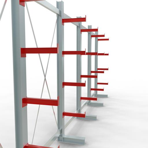 Actual product image Schulte Lagertechnik K 3000 cantilever complete rack 6 uprights - 1-sided
