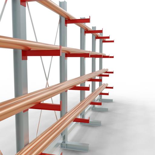 Actual product image Schulte Lagertechnik K 3000 cantilever complete rack 6 uprights - 1-sided