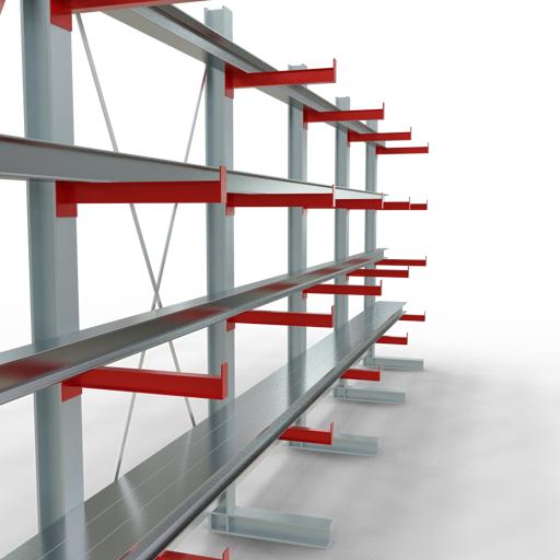 Actual product image Schulte Lagertechnik K 3000 cantilever complete rack 6 uprights - 1-sided