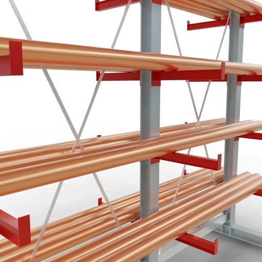 Produktbild Schulte Lagertechnik K 3000 Kragarm-Komplettregal 3 Ständer - 2-seitig