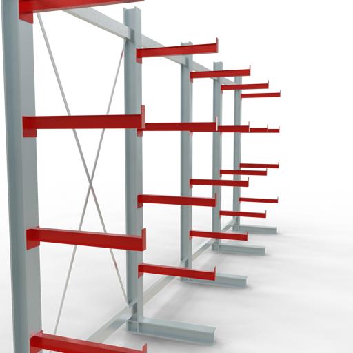 Actual product image Schulte Lagertechnik K 3000 cantilever complete rack 6 uprights - 1-sided
