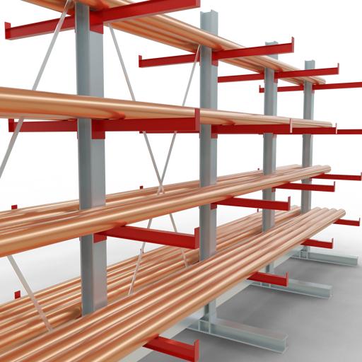 Produktbild Schulte Lagertechnik K 3000 Kragarm-Komplettregal 5 Ständer - 2-seitig