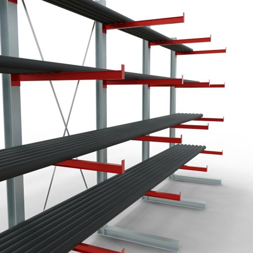 Actual product image Schulte Lagertechnik K 6000 cantilever basic rack 5 uprights - 1-sided