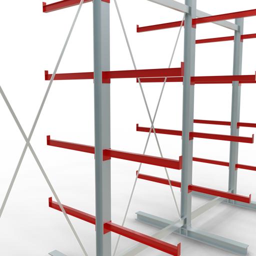 Image du produit Schulte Lagertechnik K 6000 Rayonnage de base à bras portants 4 montants - 2 côtés