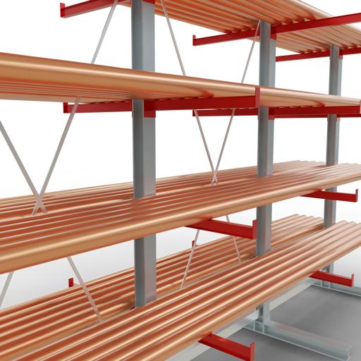 Image du produit Schulte Lagertechnik K 6000 Rayonnage de base à bras portants 4 montants - 2 côtés