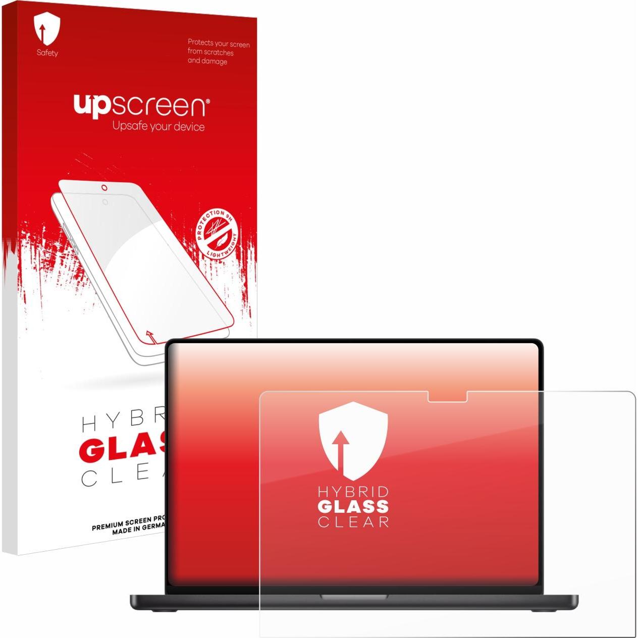 upscreen Schutzglas Schutzfolie Displayschutz Display Schutz Glas Panzer Folie klar (16"), Notebook Schutzfolie