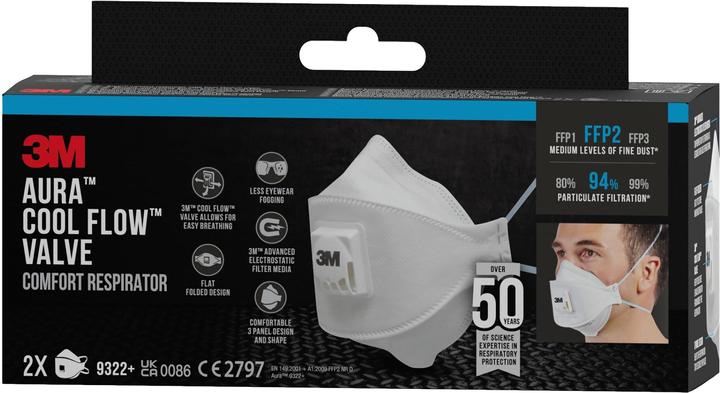 Produktbild 3M Atemschutzmaske Aura 9322+C2 (FFP2, 2 x)