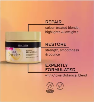 Immagine prodotto John Frieda Sheer Blonde Go Blonder Maschera Riparatrice Intensiva 250ml (250 ml)