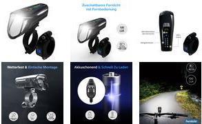 Produktbild Fischer Fahrrad-Scheinwerfer LED batteriebetrieben Schwarz (80 lm)