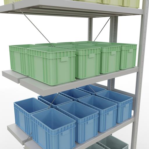 Actual product image Schulte Lagertechnik Double add-on shelf MULTIplus250