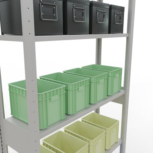Image du produit Schulte Lagertechnik Système d'étagères de base MULTIplus150 sans boulons avec longerons.
