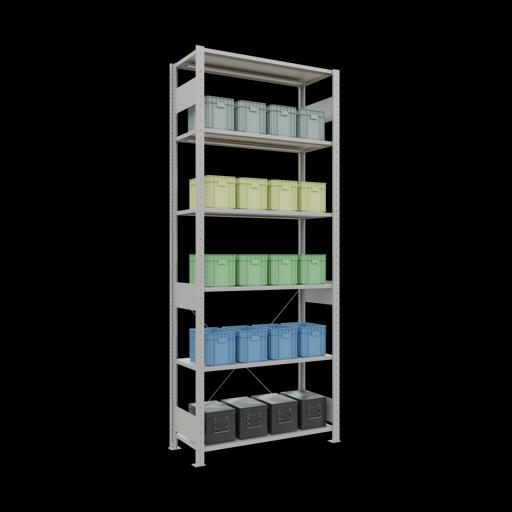 Actual product image Schulte Lagertechnik MULTIplus150 boltless basic shelving system with cross brace