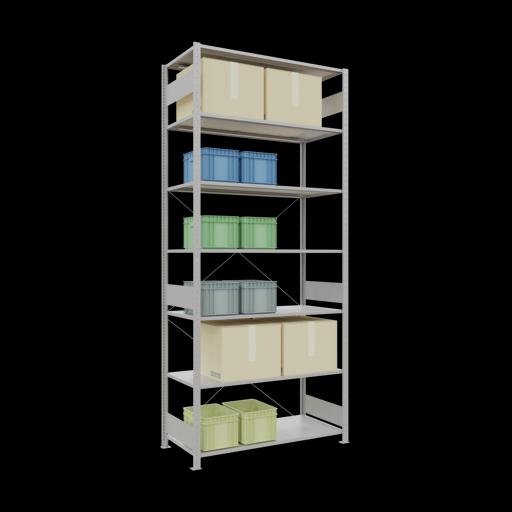 Actual product image Schulte Lagertechnik MULTIplus150 boltless basic shelving system with cross brace