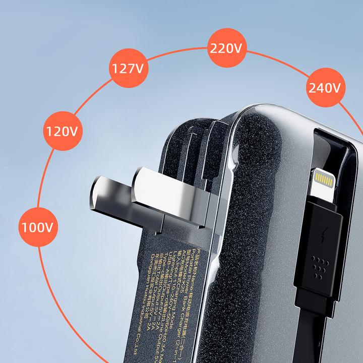 Actual product image Dudao K25 2in1 10000mAh 3-Plug Powerbank Charger - Grey (10000 mAh, 37 Wh)